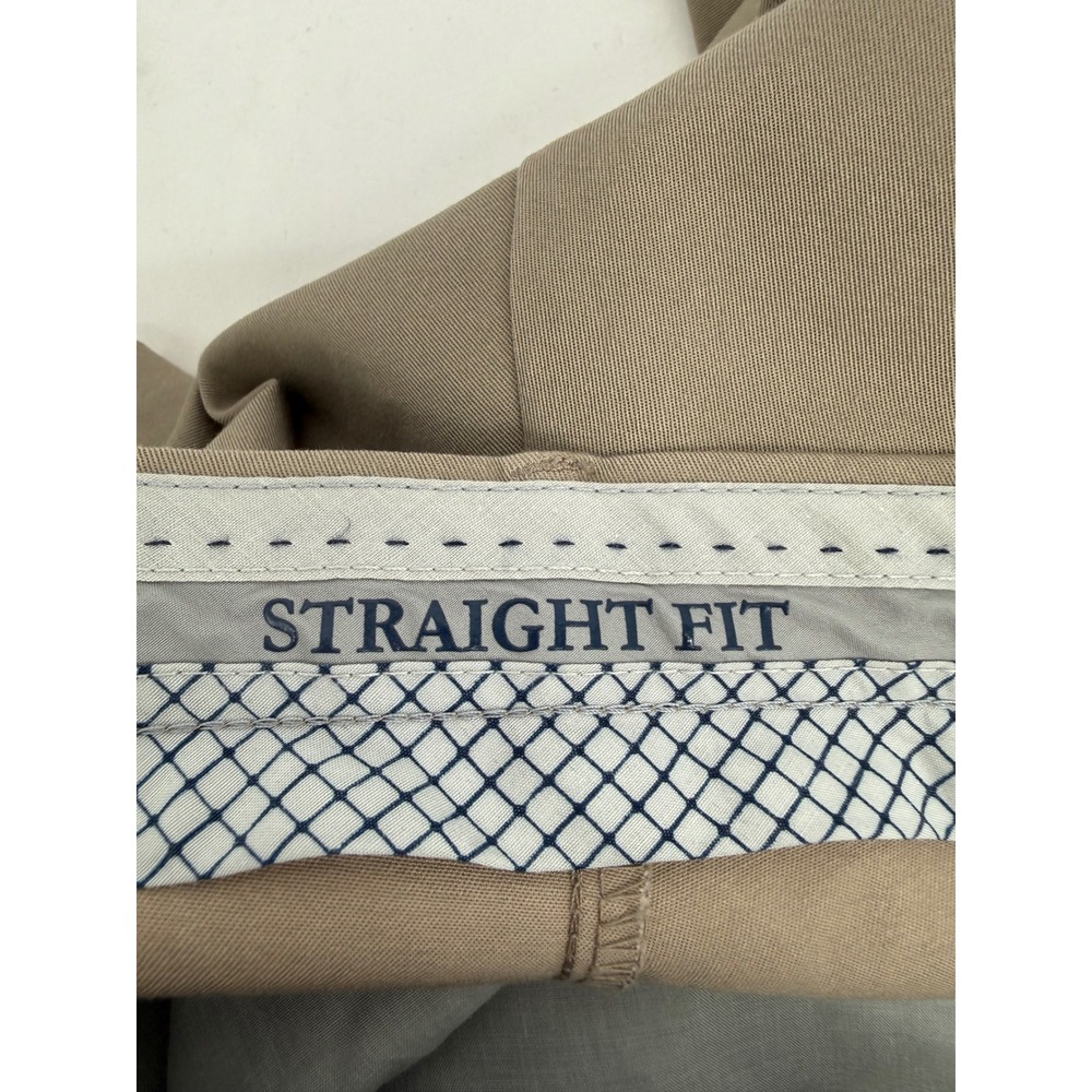 Haggar Mens Iron Free Khaki Dress Pants Tan Flat Front Stretch Sz 38x29 - Picture 12 of 12
